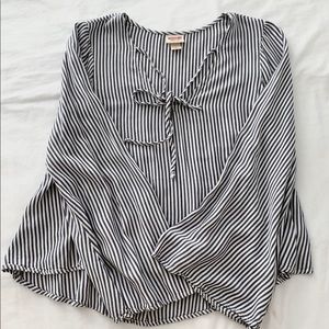 Striped top with bell sleeves